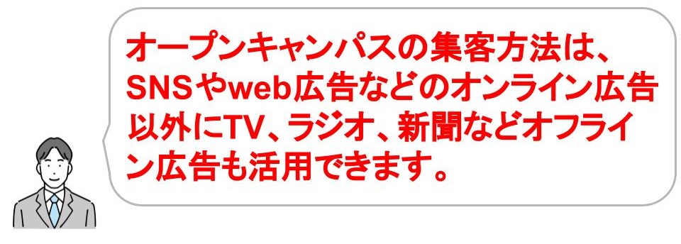 オープンキャンパス 集客方法